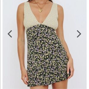 VRG GRL Postcards From Italy Bias Cut Mini Dress Black Size AU 10 or US 6